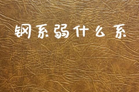 钢系弱什么系_https://wap.fcdydaikuan.com_理财顾问_第1张