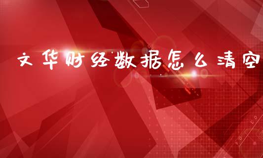 文华财经数据怎么清空_https://wap.fcdydaikuan.com_期货品种_第1张