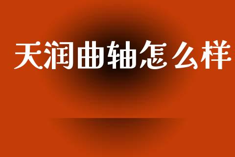 天润曲轴怎么样_https://wap.fcdydaikuan.com_金融机构_第1张