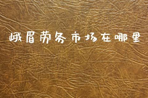 峨眉劳务市场在哪里_https://wap.fcdydaikuan.com_投资策略_第1张