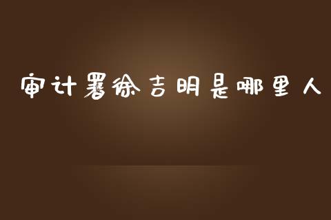 审计署徐吉明是哪里人_https://wap.fcdydaikuan.com_理财顾问_第1张