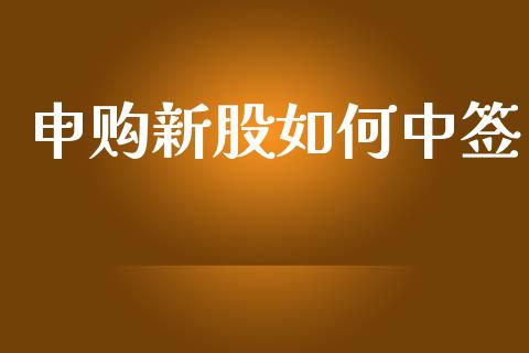 申购新股如何中签_https://wap.fcdydaikuan.com_金融机构_第1张