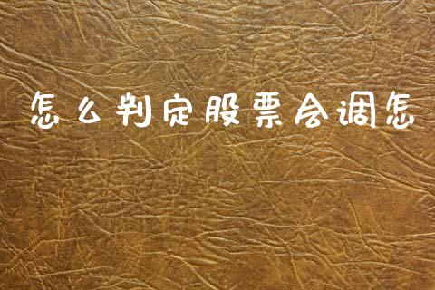 怎么判定股票会调怎_https://wap.fcdydaikuan.com_投资策略_第1张