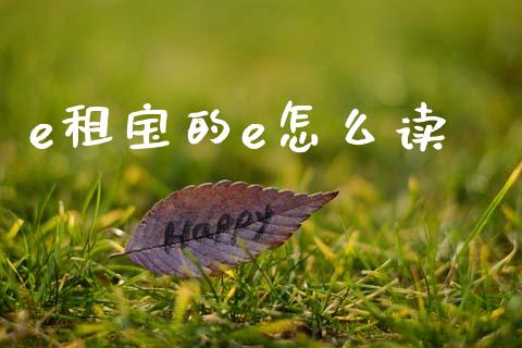e租宝的e怎么读_https://wap.fcdydaikuan.com_投资策略_第1张