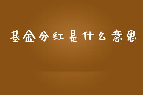 基金分红是什么意思_https://wap.fcdydaikuan.com_国际投资_第1张