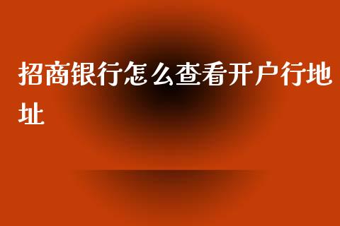 招商银行怎么查看开户行地址_https://wap.fcdydaikuan.com_理财顾问_第1张