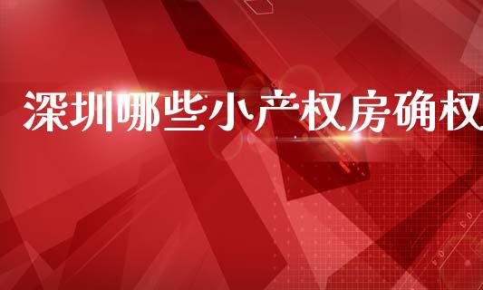 深圳哪些小产权房确权_https://wap.fcdydaikuan.com_金融机构_第1张