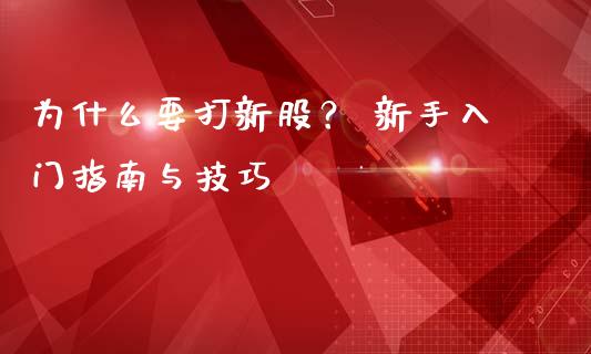 为什么要打新股？ 新手入门指南与技巧_https://wap.fcdydaikuan.com_国际投资_第1张