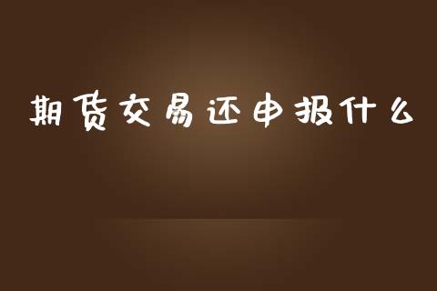 期货交易还申报什么_https://wap.fcdydaikuan.com_理财顾问_第1张