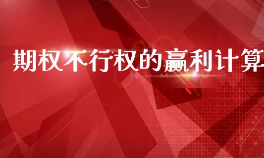期权不行权的赢利计算_https://wap.fcdydaikuan.com_期货品种_第1张