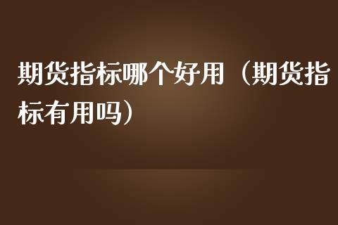 期货指标哪个好用(期货指标有用吗)_金融机构_第1张_国际投资_理财顾问_投资策略_金融机构 期货指标哪个好用(期货指标有用吗)_https://wap.fcdydaikuan.com_金融机构_第1张