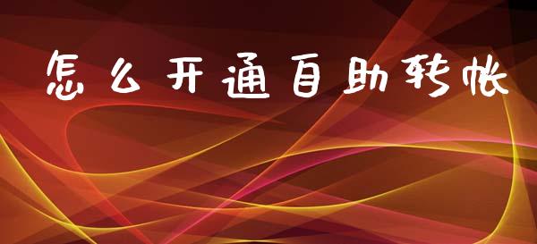 怎么开通自助转帐_https://wap.fcdydaikuan.com_投资策略_第1张