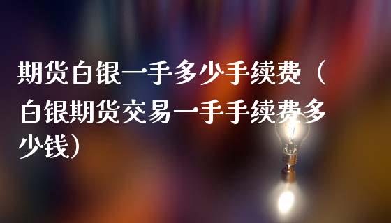 期货白银一手多少手续费（白银期货交易一手手续费多少钱）_https://wap.fcdydaikuan.com_金融机构_第1张