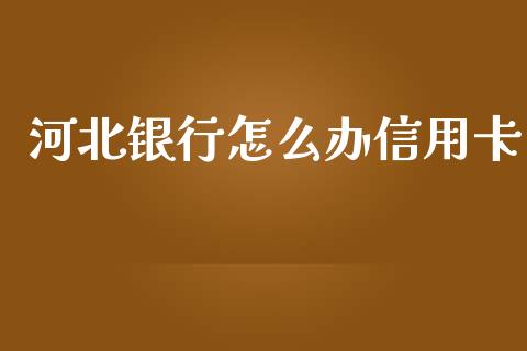 河北银行怎么办信用卡_https://wap.fcdydaikuan.com_理财顾问_第1张