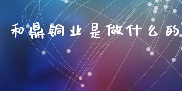 和鼎铜业是做什么的_https://wap.fcdydaikuan.com_金融机构_第1张