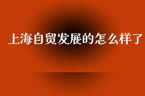 上海自贸发展的怎么样了_https://wap.fcdydaikuan.com_投资策略_第1张