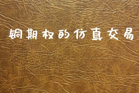 铜期权的仿真交易_https://wap.fcdydaikuan.com_新股数据_第1张