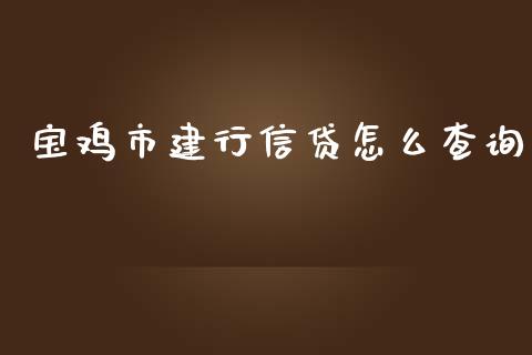 宝鸡市建行信贷怎么查询_https://wap.fcdydaikuan.com_新股数据_第1张