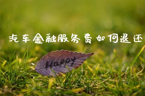 汽车金融服务费如何退还_https://wap.fcdydaikuan.com_新股数据_第1张