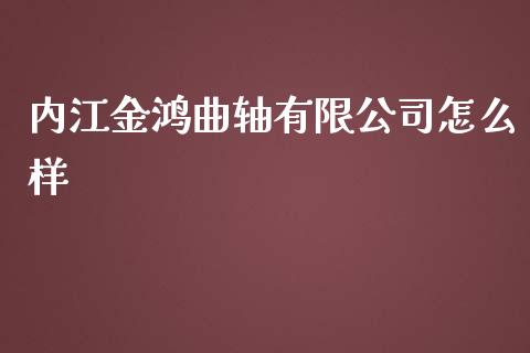 内江金鸿曲轴有限公司怎么样_https://wap.fcdydaikuan.com_期货品种_第1张