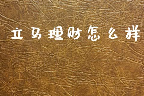 立马理财怎么样_https://wap.fcdydaikuan.com_金融机构_第1张