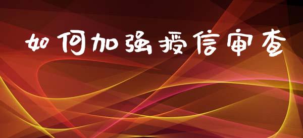 如何加强授信审查_https://wap.fcdydaikuan.com_国际投资_第1张