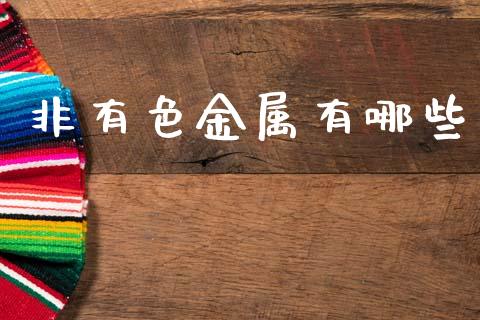 非有色金属有哪些_https://wap.fcdydaikuan.com_投资策略_第1张