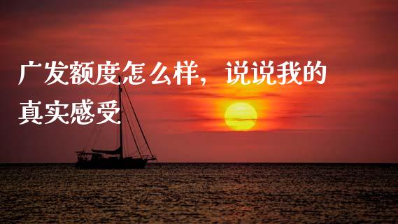 广发额度怎么样，说说我的真实感受_https://wap.fcdydaikuan.com_理财顾问_第1张