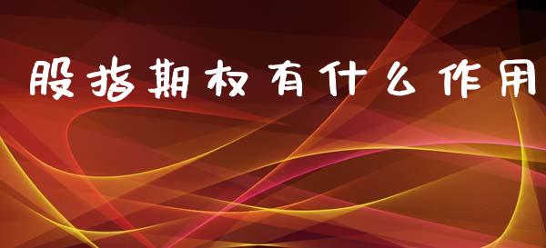 股指期权有什么作用_https://wap.fcdydaikuan.com_国际投资_第1张