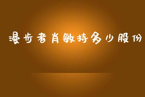 漫步者肖敏持多少股份_https://wap.fcdydaikuan.com_国际投资_第1张