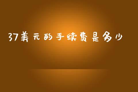 37美元的手续费是多少_https://wap.fcdydaikuan.com_理财顾问_第1张
