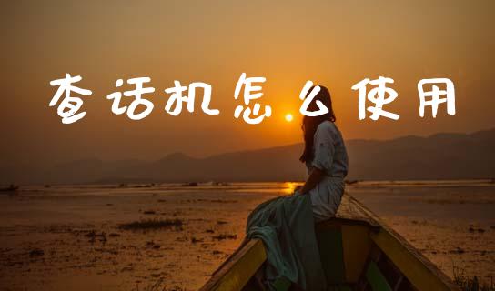 查话机怎么使用_https://wap.fcdydaikuan.com_投资策略_第1张