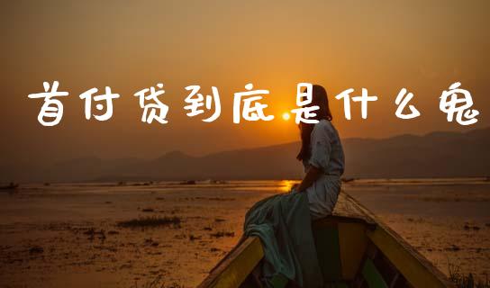 首付贷到底是什么鬼_https://wap.fcdydaikuan.com_投资策略_第1张