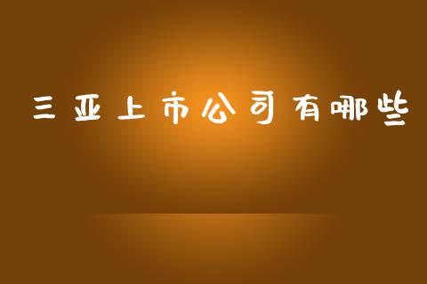 三亚上市公司有哪些_https://wap.fcdydaikuan.com_期货品种_第1张