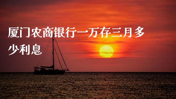 厦门农商银行一万存三月多少利息_https://wap.fcdydaikuan.com_新股数据_第1张