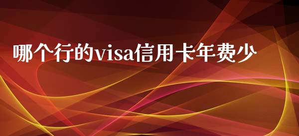 哪个行的visa信用卡年费少_https://wap.fcdydaikuan.com_期货品种_第1张