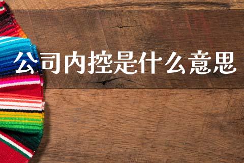 公司内控是什么意思_https://wap.fcdydaikuan.com_国际投资_第1张