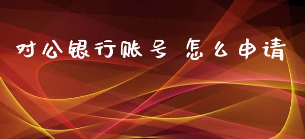 对公银行账号 怎么申请_https://wap.fcdydaikuan.com_投资策略_第1张