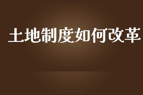 土地制度如何改革_https://wap.fcdydaikuan.com_期货品种_第1张