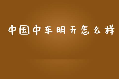 中国中车明天怎么样_https://wap.fcdydaikuan.com_国际投资_第1张