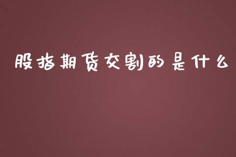 股指期货交割的是什么_https://wap.fcdydaikuan.com_投资策略_第1张