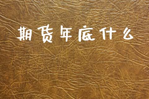 期货年底什么_https://wap.fcdydaikuan.com_投资策略_第1张