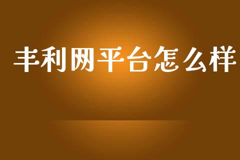 丰利网平台怎么样_https://wap.fcdydaikuan.com_理财顾问_第1张