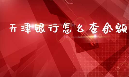 天津银行怎么查余额_https://wap.fcdydaikuan.com_投资策略_第1张