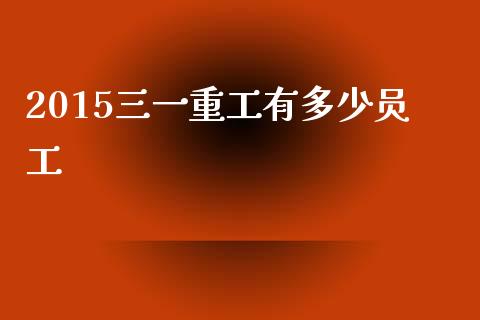 2015三一重工有多少员工_https://wap.fcdydaikuan.com_投资策略_第1张