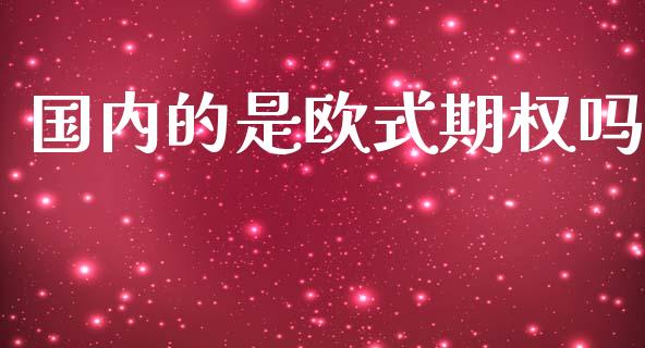 国内的是欧式期权吗_https://wap.fcdydaikuan.com_金融机构_第1张