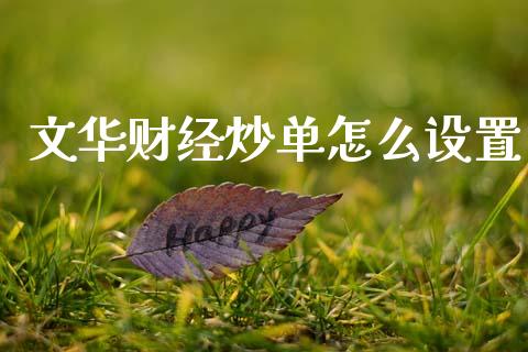文华财经炒单怎么设置_https://wap.fcdydaikuan.com_期货品种_第1张