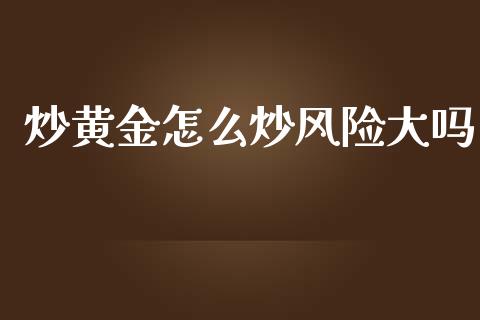 炒黄金怎么炒风险大吗_https://wap.fcdydaikuan.com_金融机构_第1张