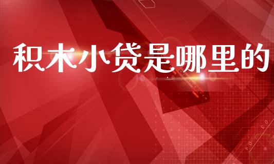 积木小贷是哪里的_https://wap.fcdydaikuan.com_投资策略_第1张