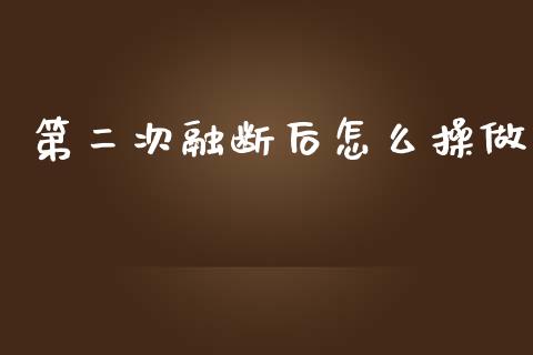 第二次融断后怎么操做_https://wap.fcdydaikuan.com_理财顾问_第1张